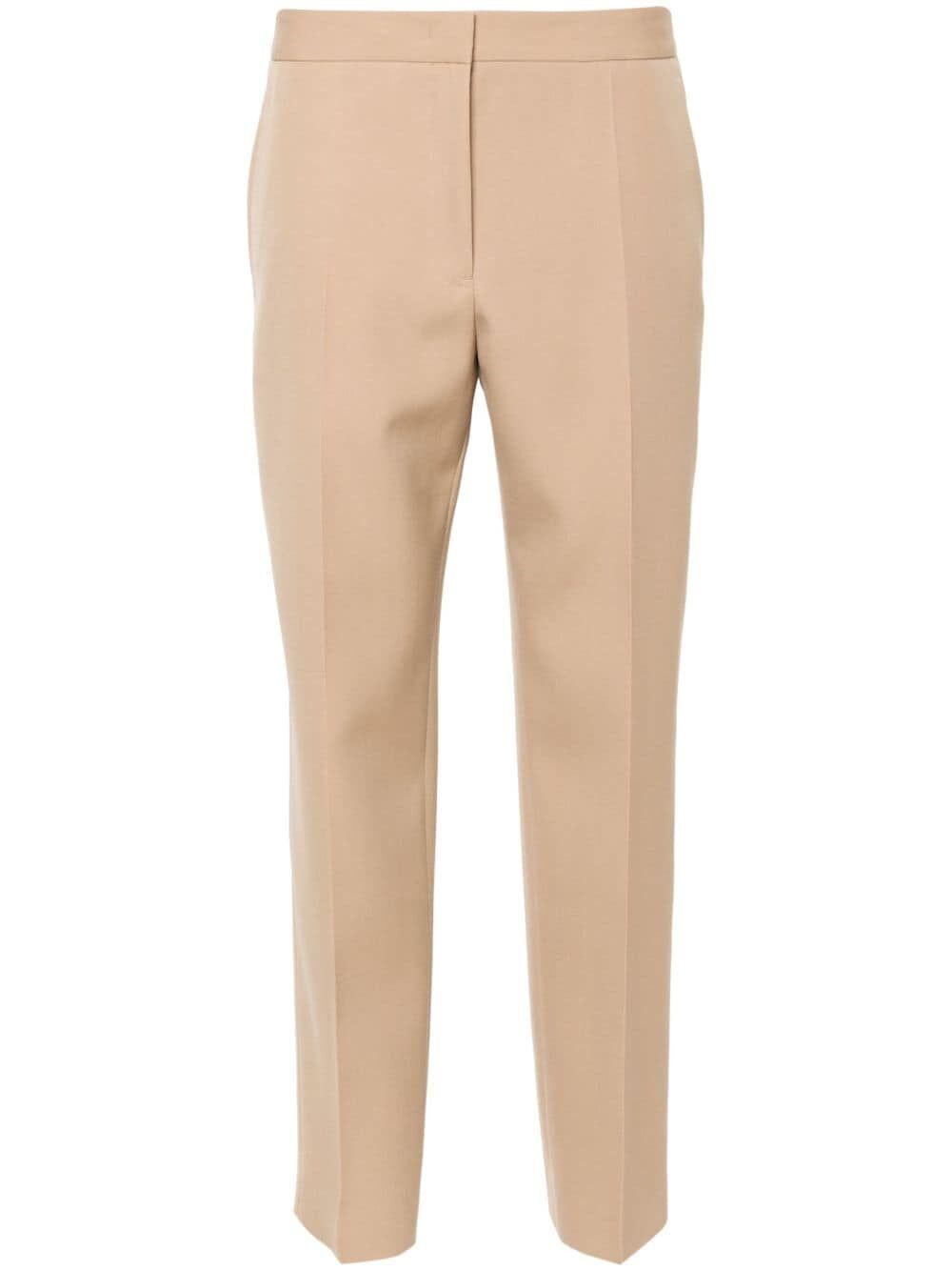 Jil Sander Washed Cotton-gabardine Cropped Trousers In Gray