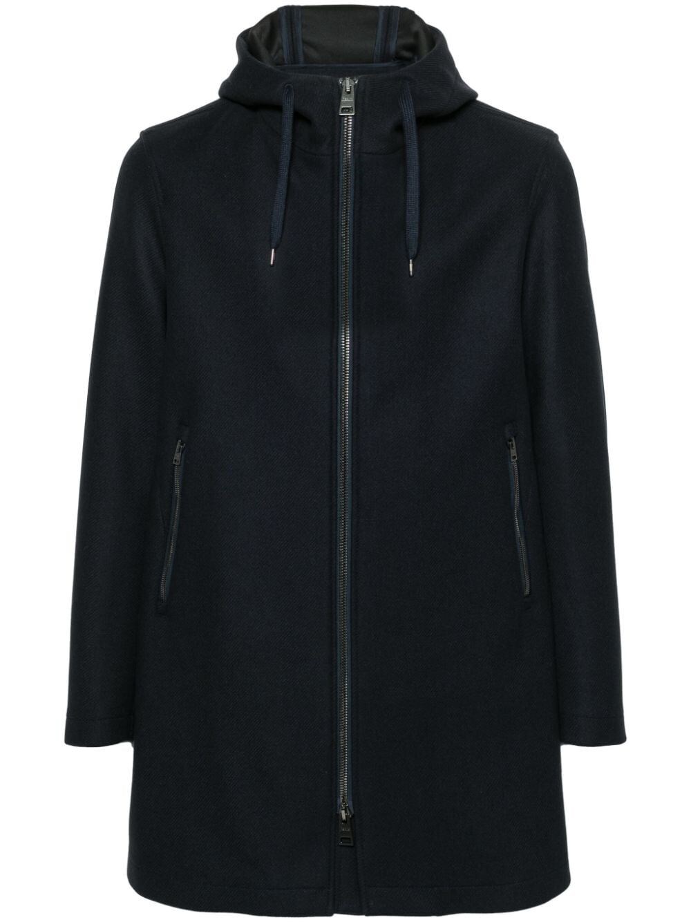 Herno Hooded Parka In Technical Fabric In Blue