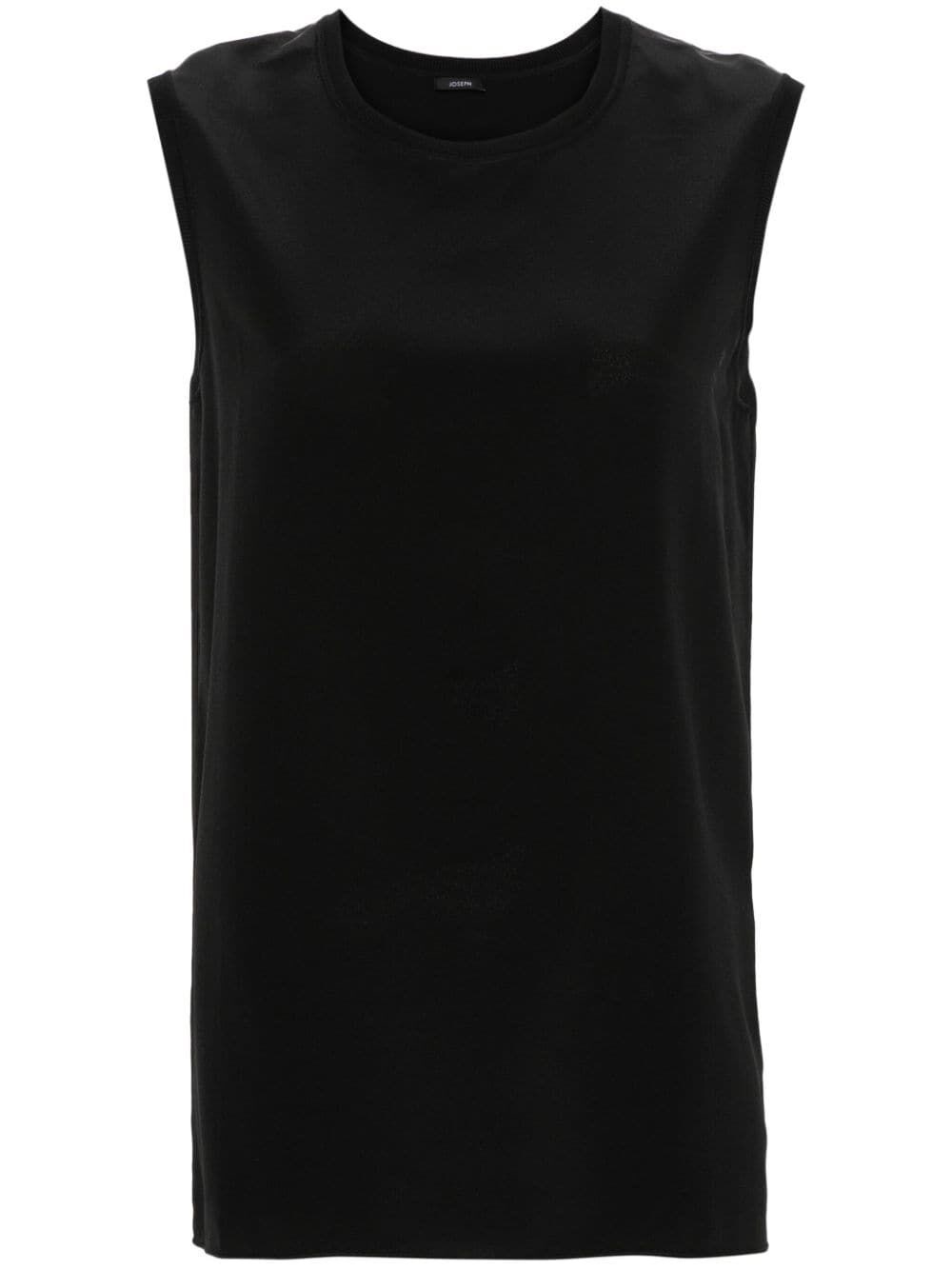 Joseph Womens Slate Bley Sleeveless Silk Blouse In Black