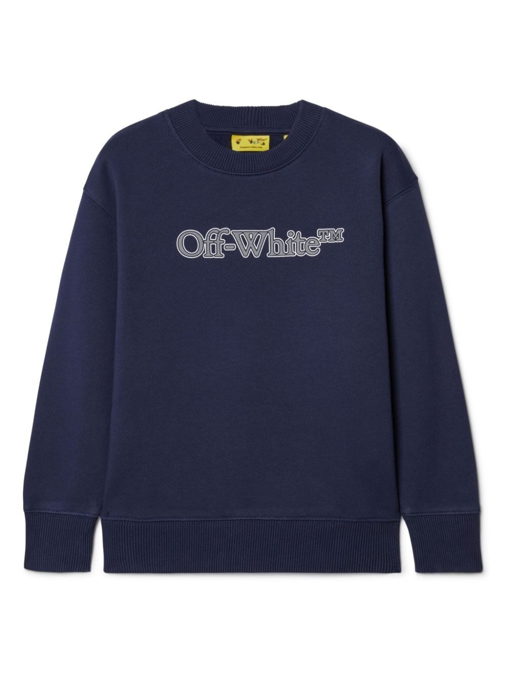 Off-white Big Bookish Cotton Sweatshirt In Blue