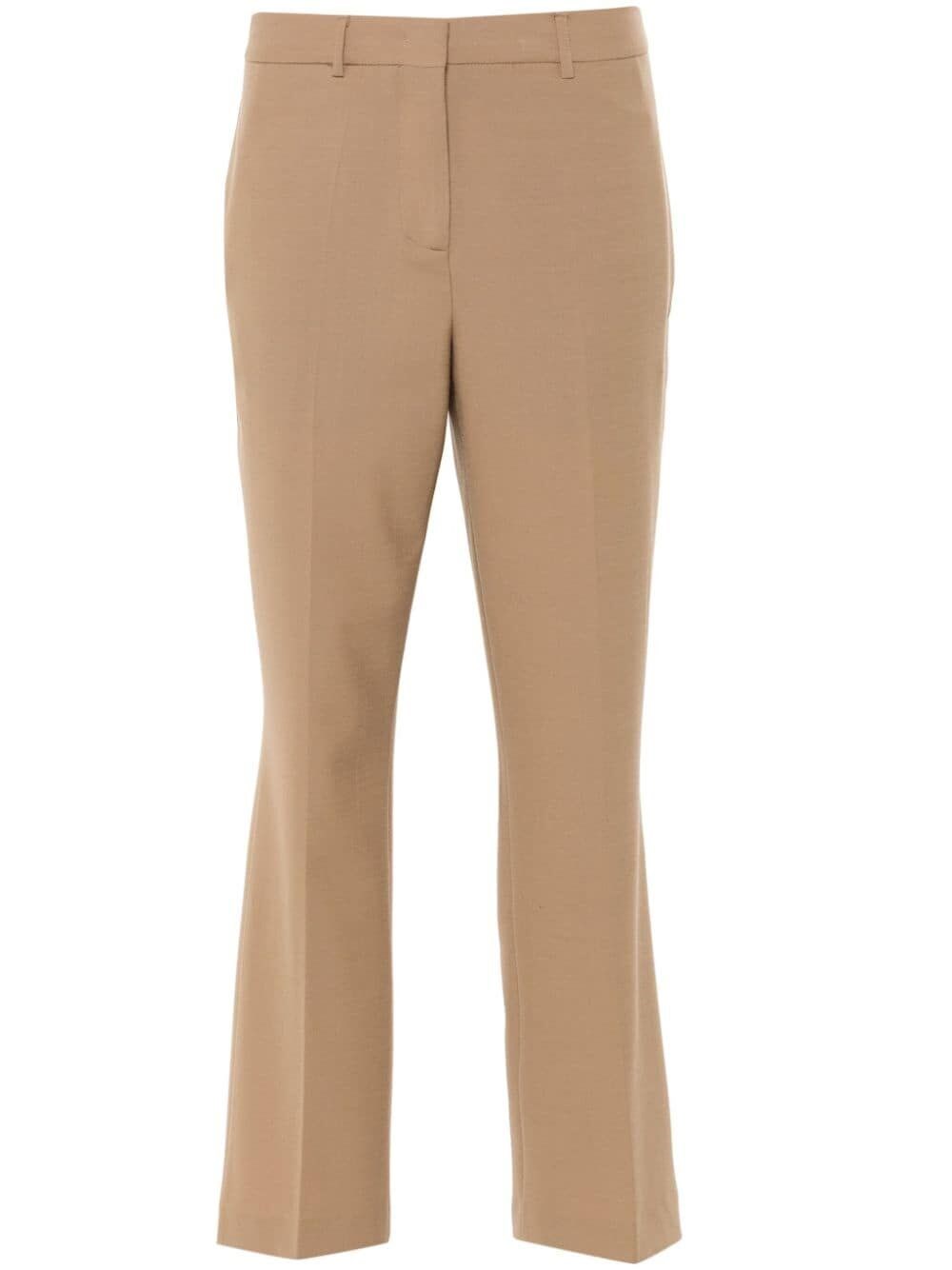 Semicouture Cropped Trousers In Beige