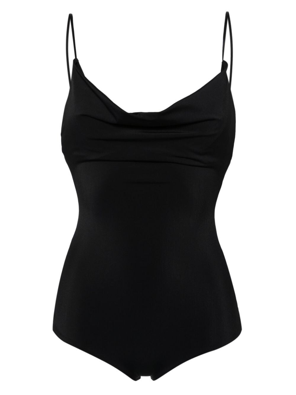 Magda Butrym Backless Scoop Neck Spaghetti Strap Swimsuit In Black