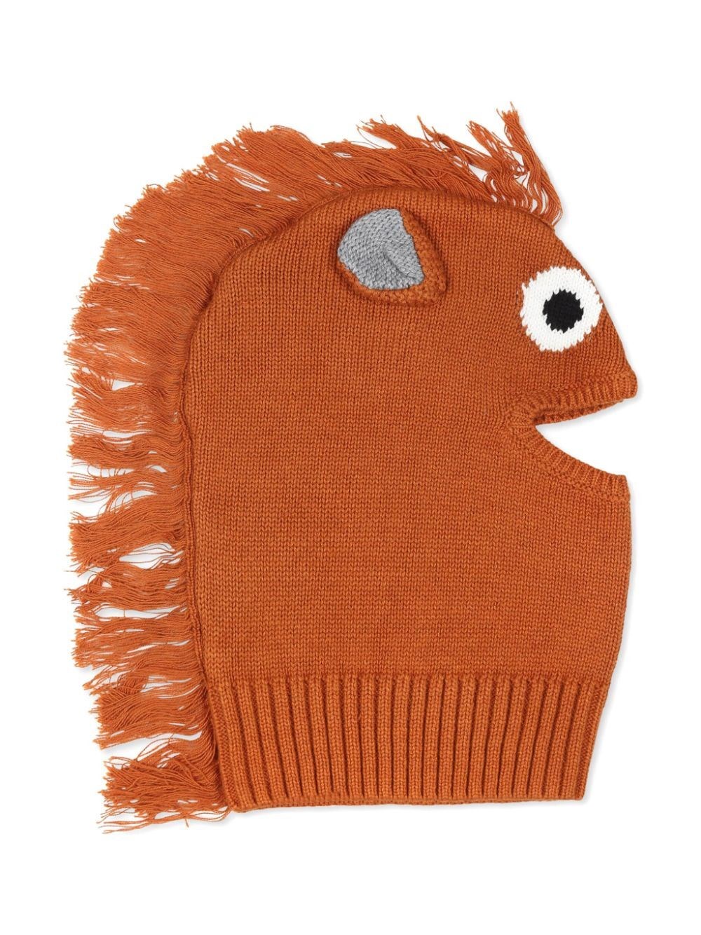 Stella Mccartney Cotton-wool Knitted Horse Hat In Brown