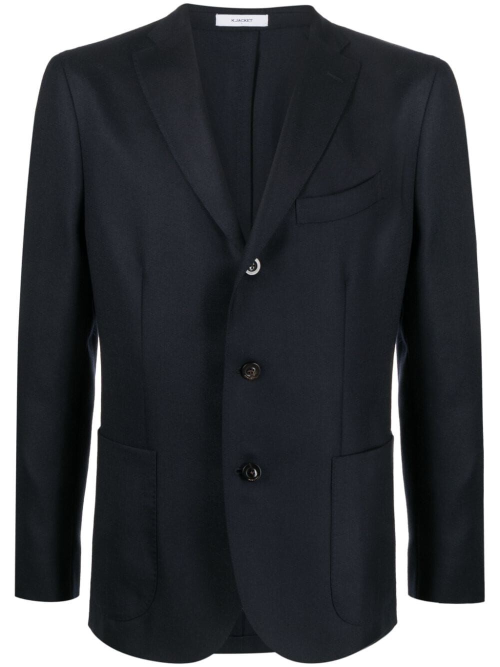 Boglioli Single-breasted Virgin Wool Blazer In Blue