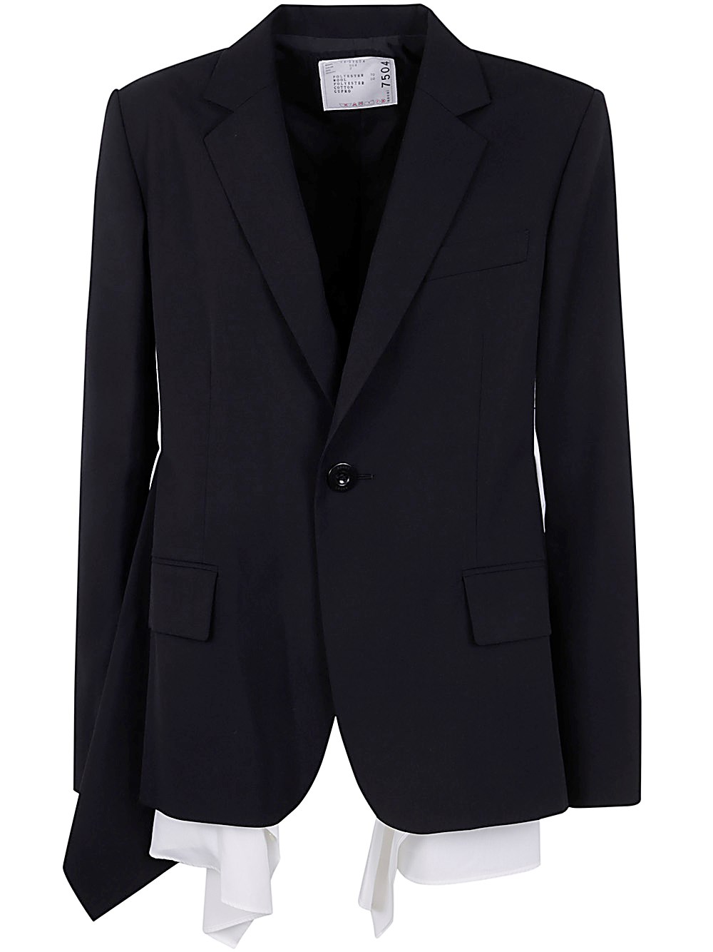 Sacai Women's Suiting X Cotton Poplin Jacket In Black