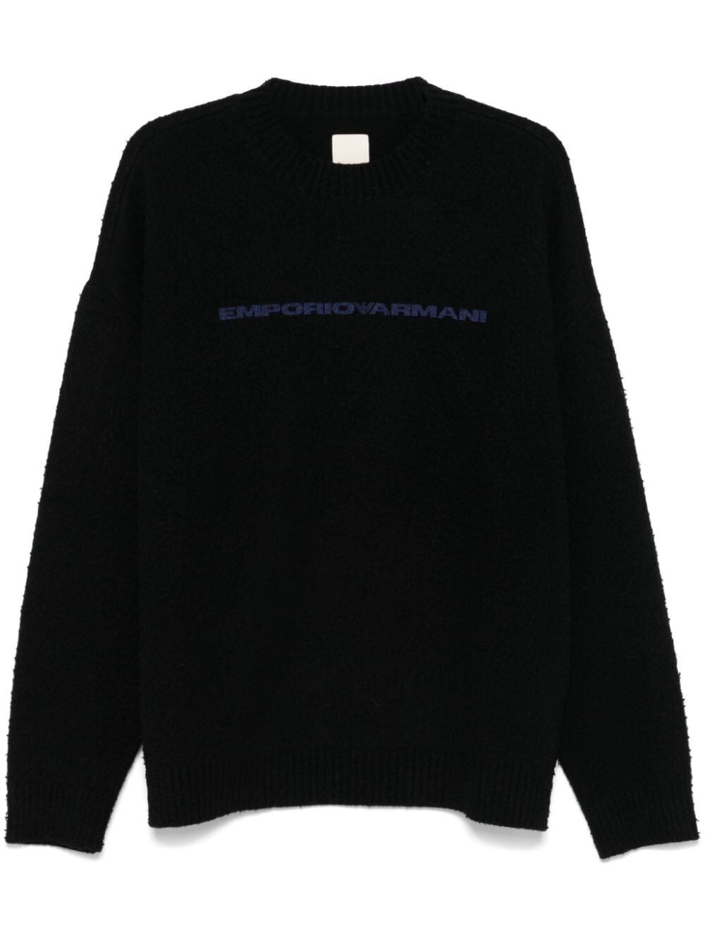 Emporio Armani Logo-print Sweater In Black