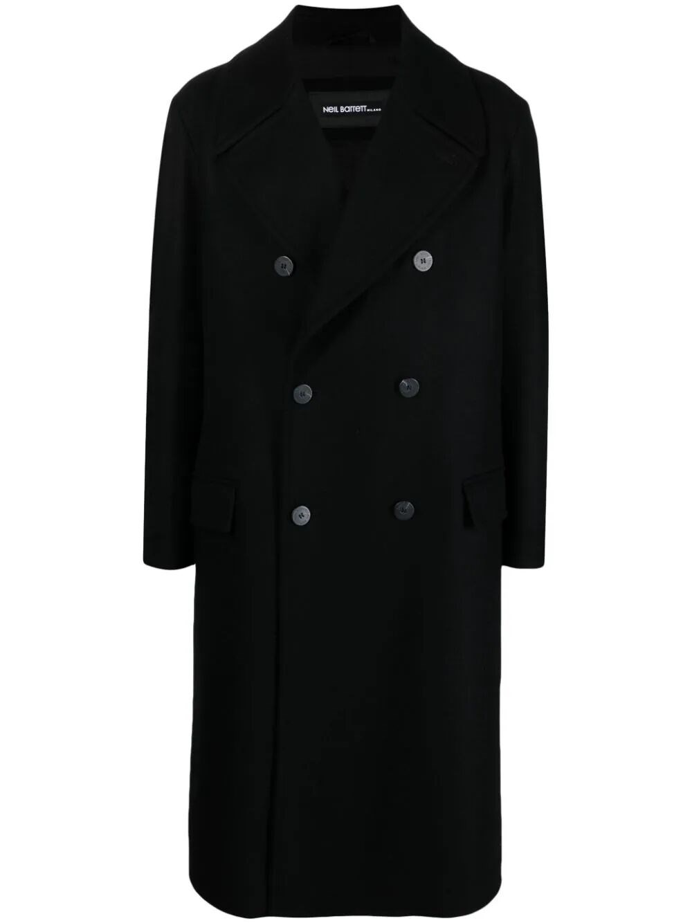 Neil Barrett Notched-lapel Double-breasted Coat In Black  