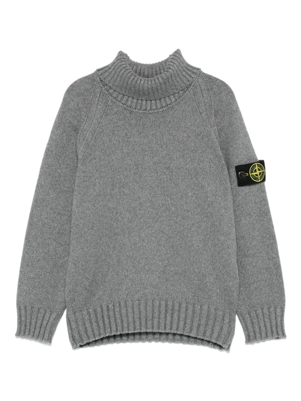 Stone Island Junior Turtleneck Sweater In Gray