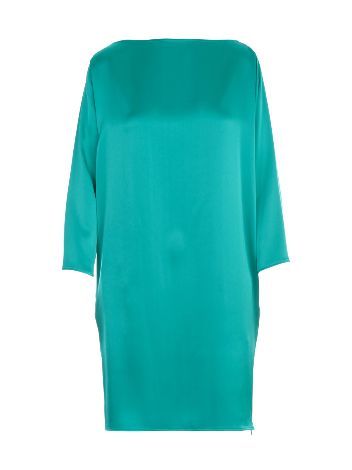 Gianluca Capannolo Nathalie Satin Boat Neck L/s Dress In Green