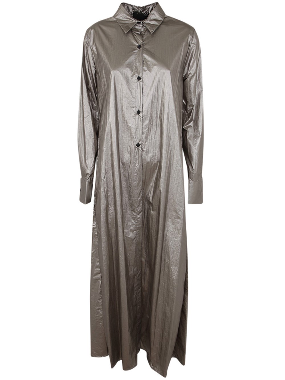 Maria Calderara Wrap Choc Parachute Shirt In Metallic