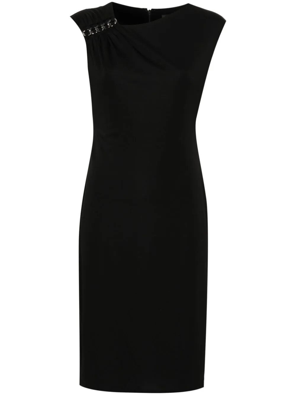 Ralph Lauren Chain-link Detail Midi Dress In Black