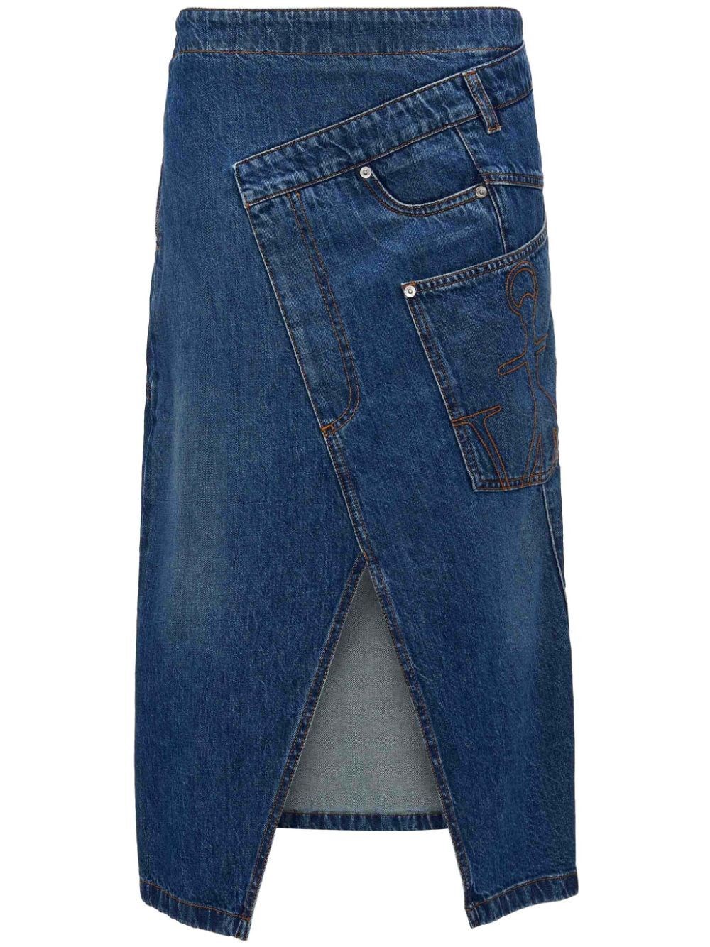 Jw Anderson J.w.anderson 'twisted Midi' Skirt In Blue
