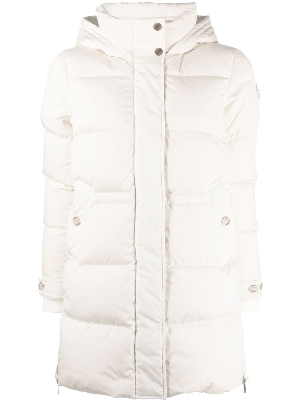 Woolrich Alsea Feather-down Hooded Parka Jacket For Women In Tan In White