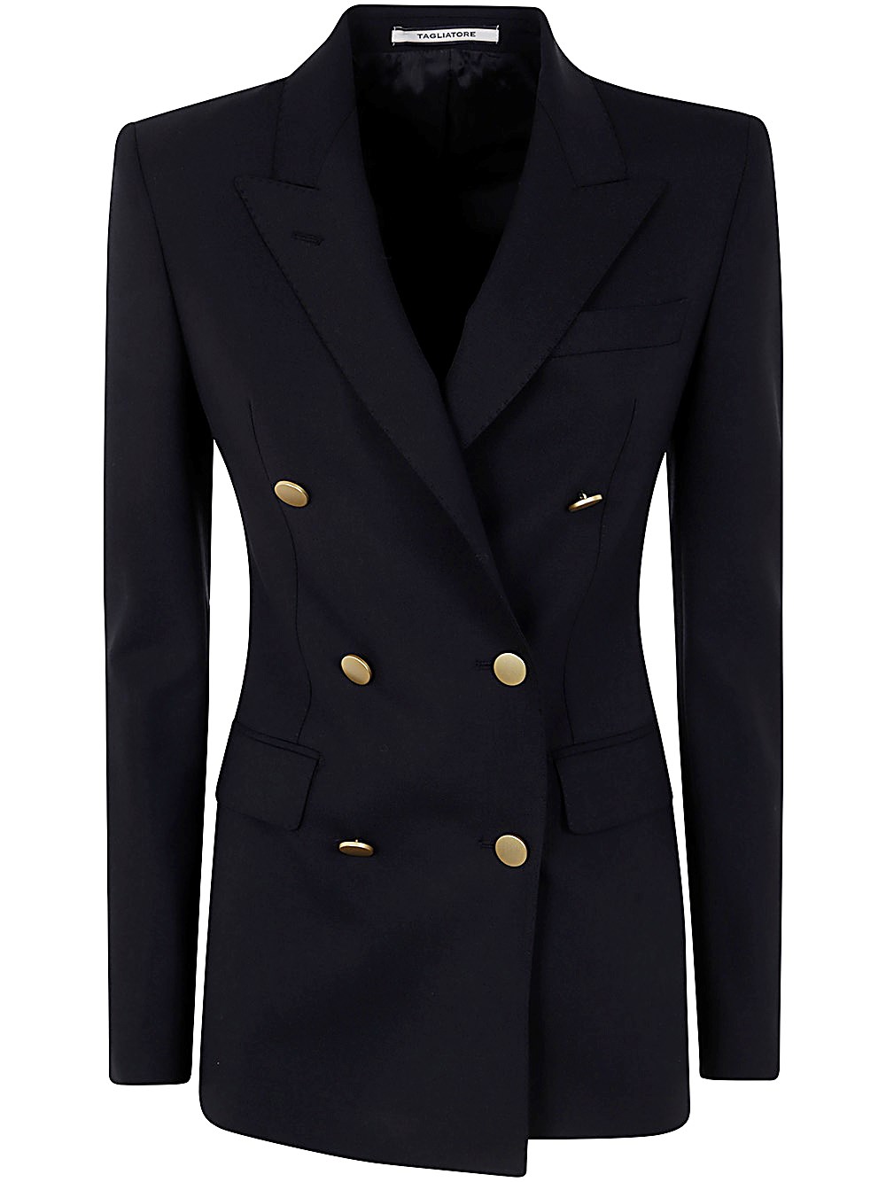 Tagliatore Peak-lapels Double-breasted Blazer In Black