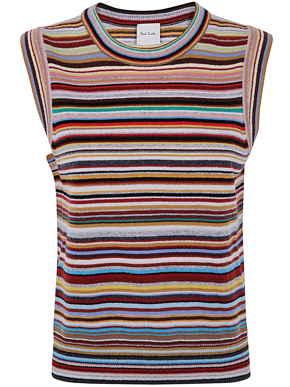 Paul Smith Women's 'signature Stripe' Cashmere Knitted Vest Multicolour In Multi