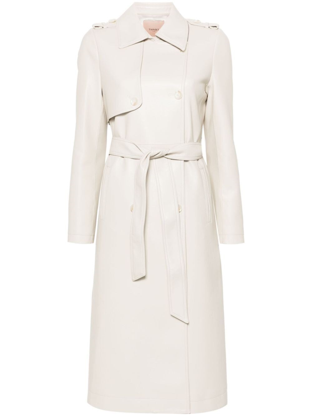 Twinset Coated Trench Coat In White