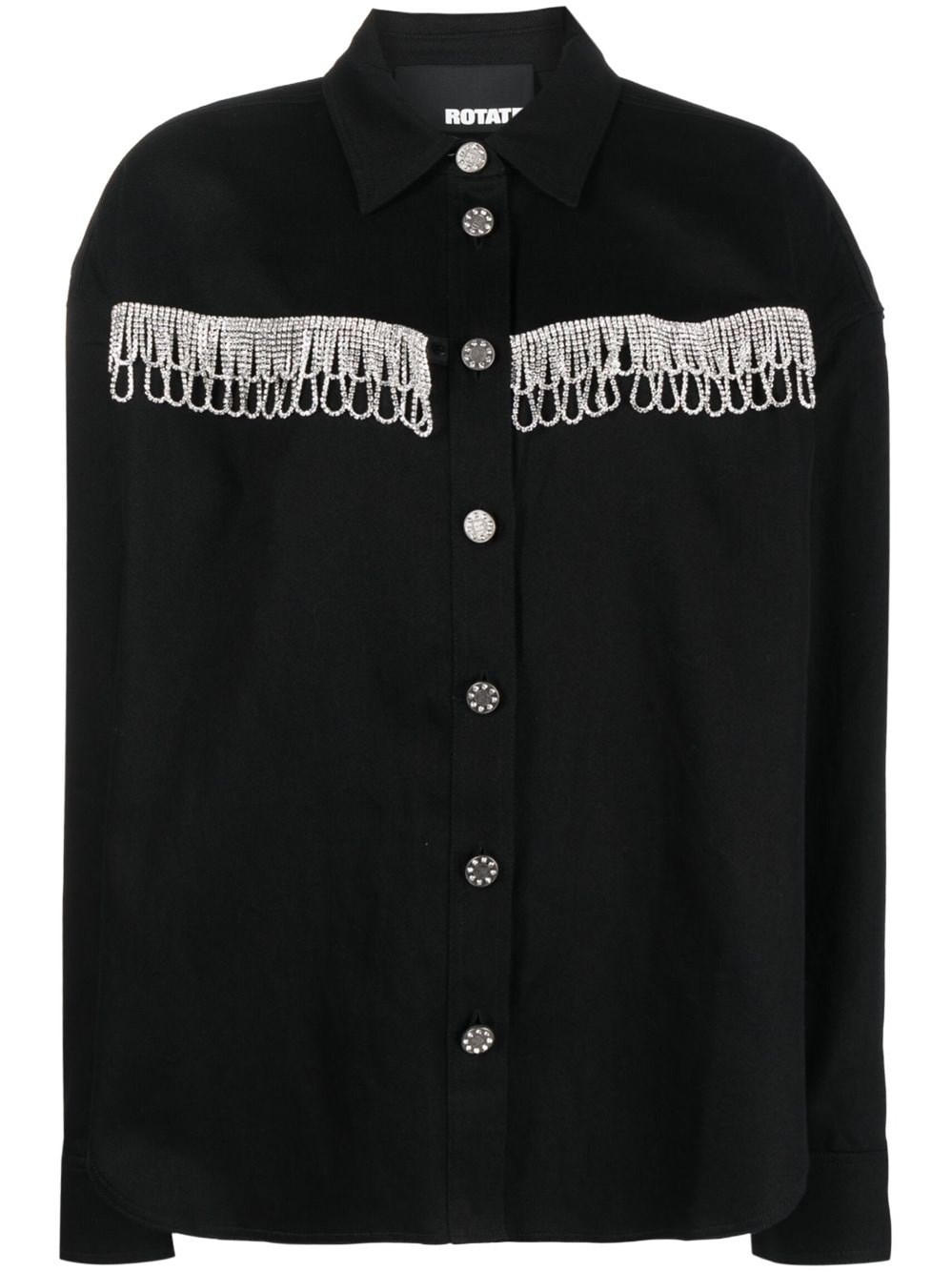 Rotate Birger Christensen Rotate Birgerchristensen Twill Oversized Shirt In Black