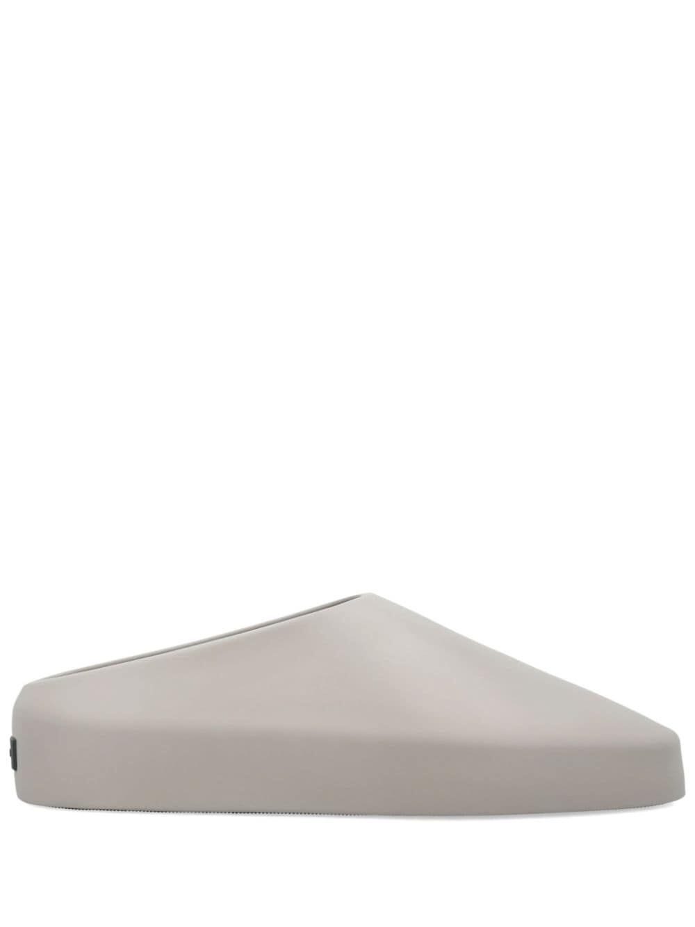 Fear Of God Closed Toe Flat Rubber Sole Slippers In Gray