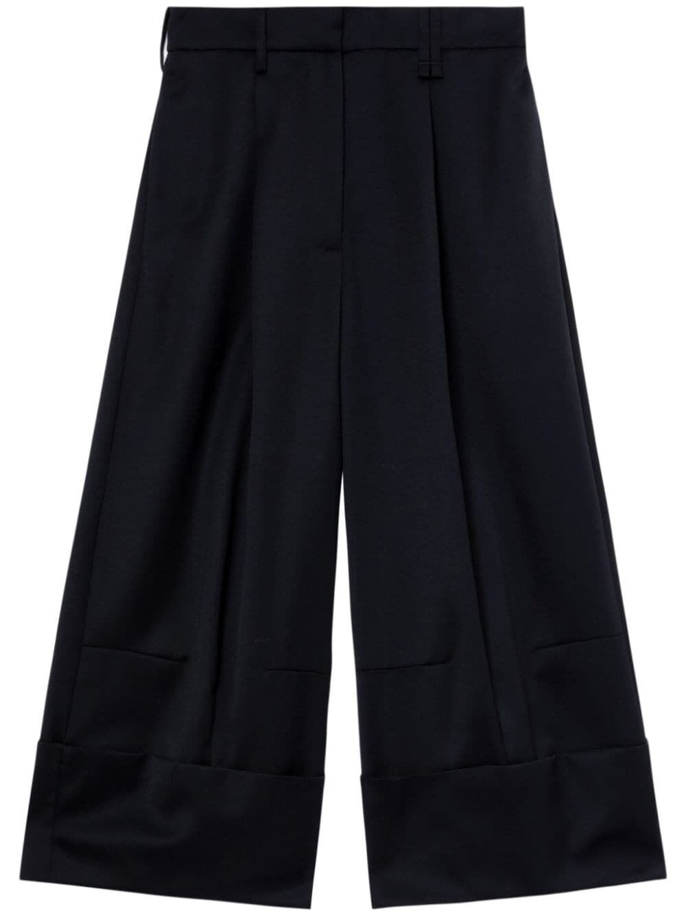 Simone Rocha Wide Leg Cropped Trousers In Black