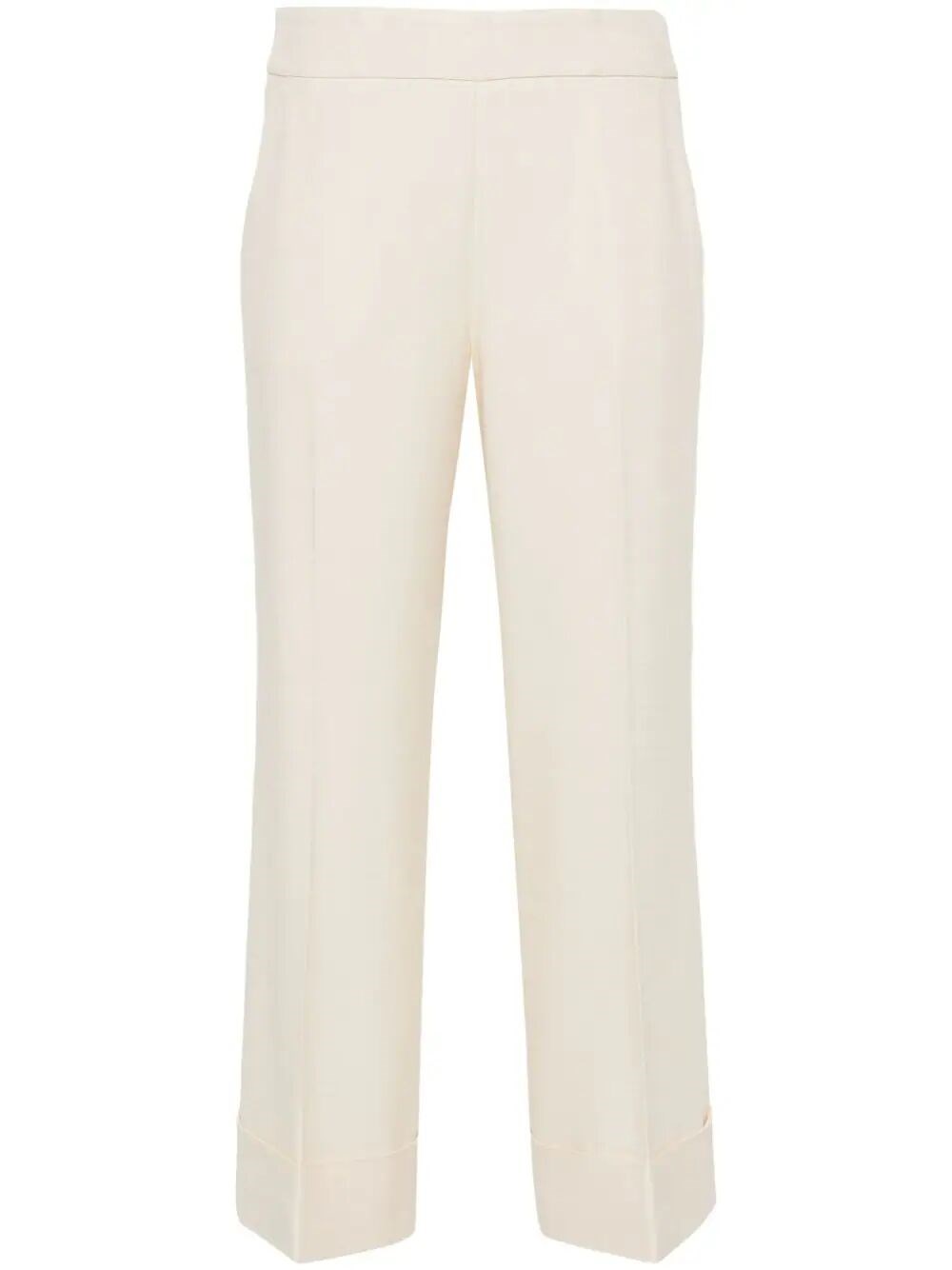 Peserico High-waist Tailored Cropped Trousers In White