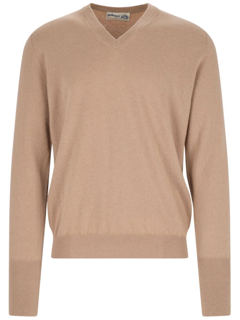 Ballantyne V Neck Pullover In Brown