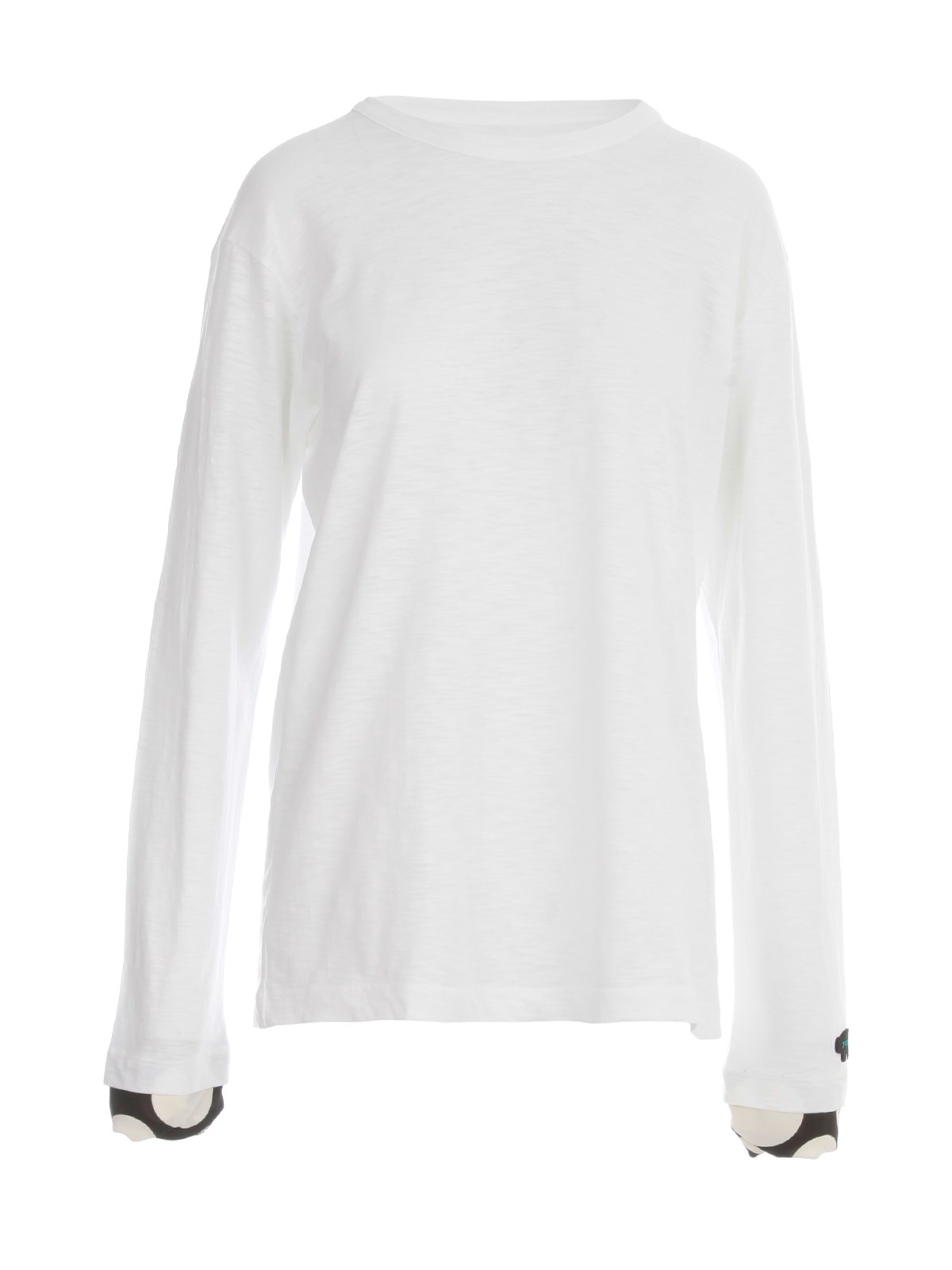 Y's Uneven Yarn X Pe Polka Pig L/s T-shirt In White