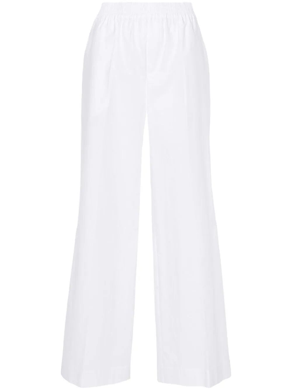 P.a.r.o.s.h Wide-leg Cotton Trousers In White