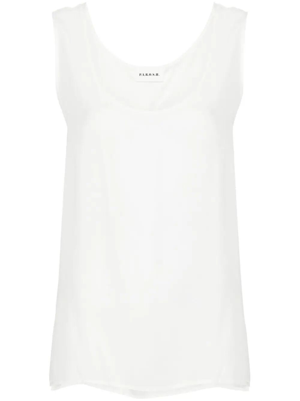 P.a.r.o.s.h Loose-fit Silk Sleeveless Top In White