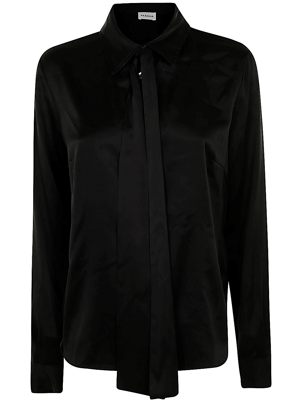 P.a.r.o.s.h P. A.r. O.s. H. Silk Shirt With Ribbon In Black