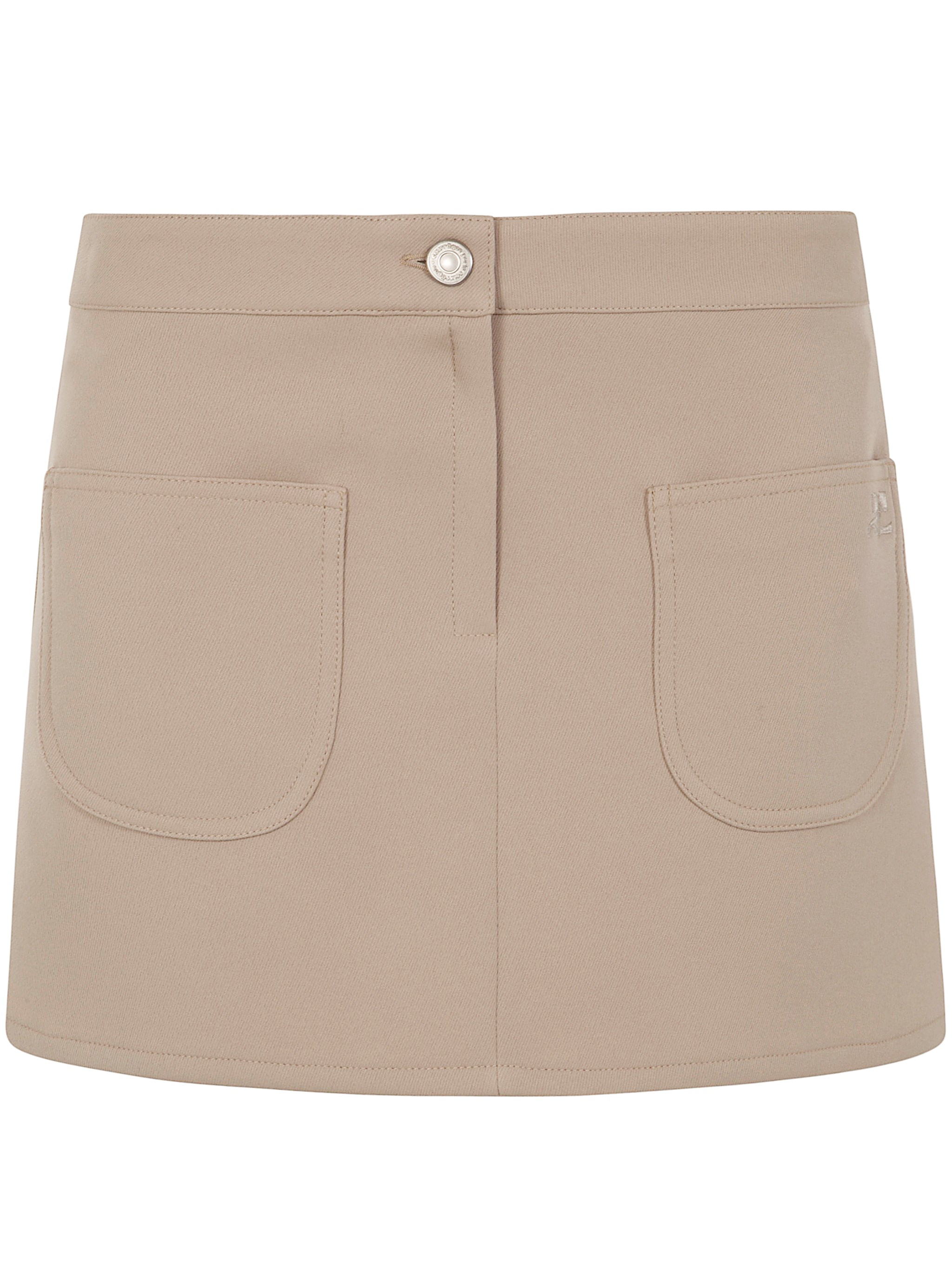 Courrèges Courreges Women Mini-skirt 2-pockets Twill In Beige