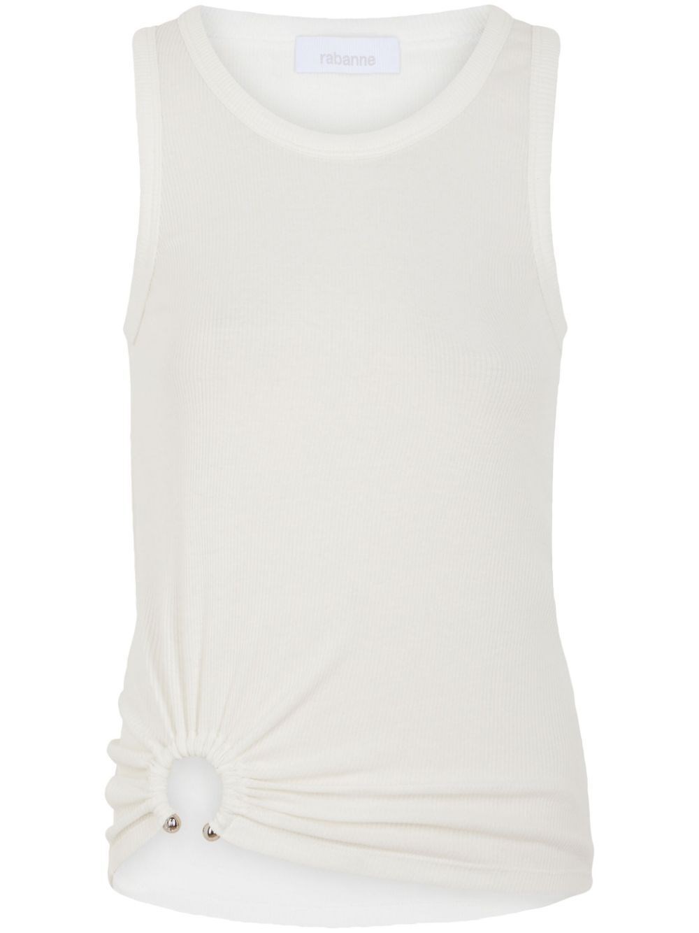 Rabanne Canotta Piercing White In White