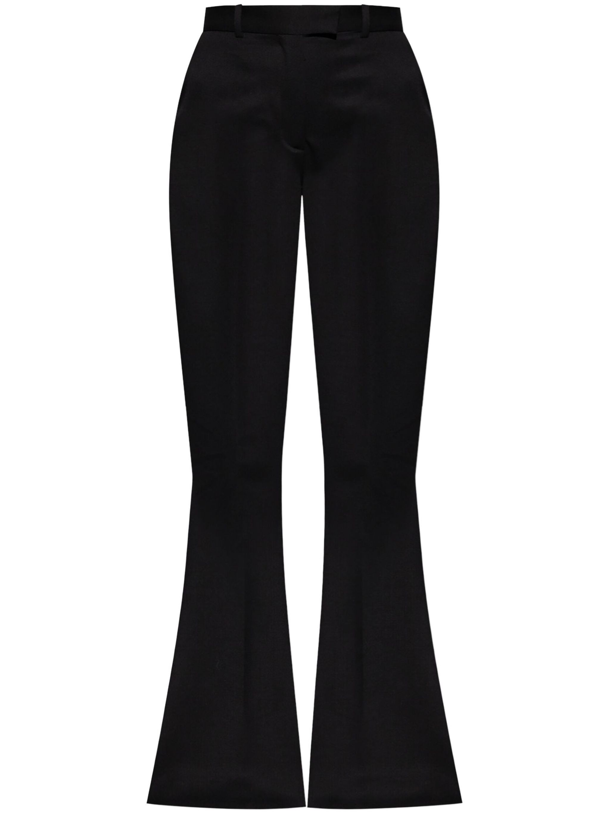 Attico Black Wool Flare Pants In Black