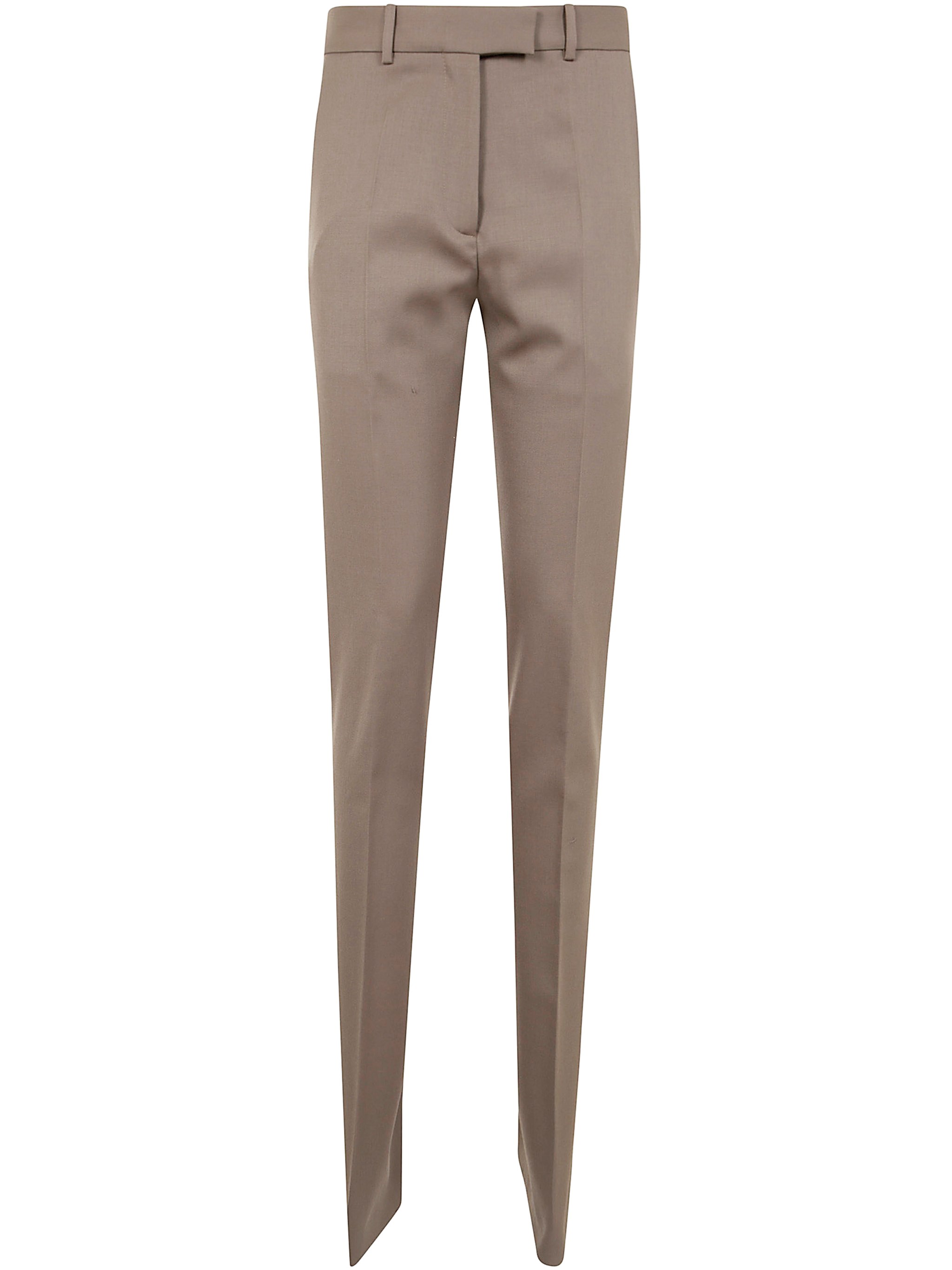 Attico Gabardine Trousers Long Front Crease In Beige