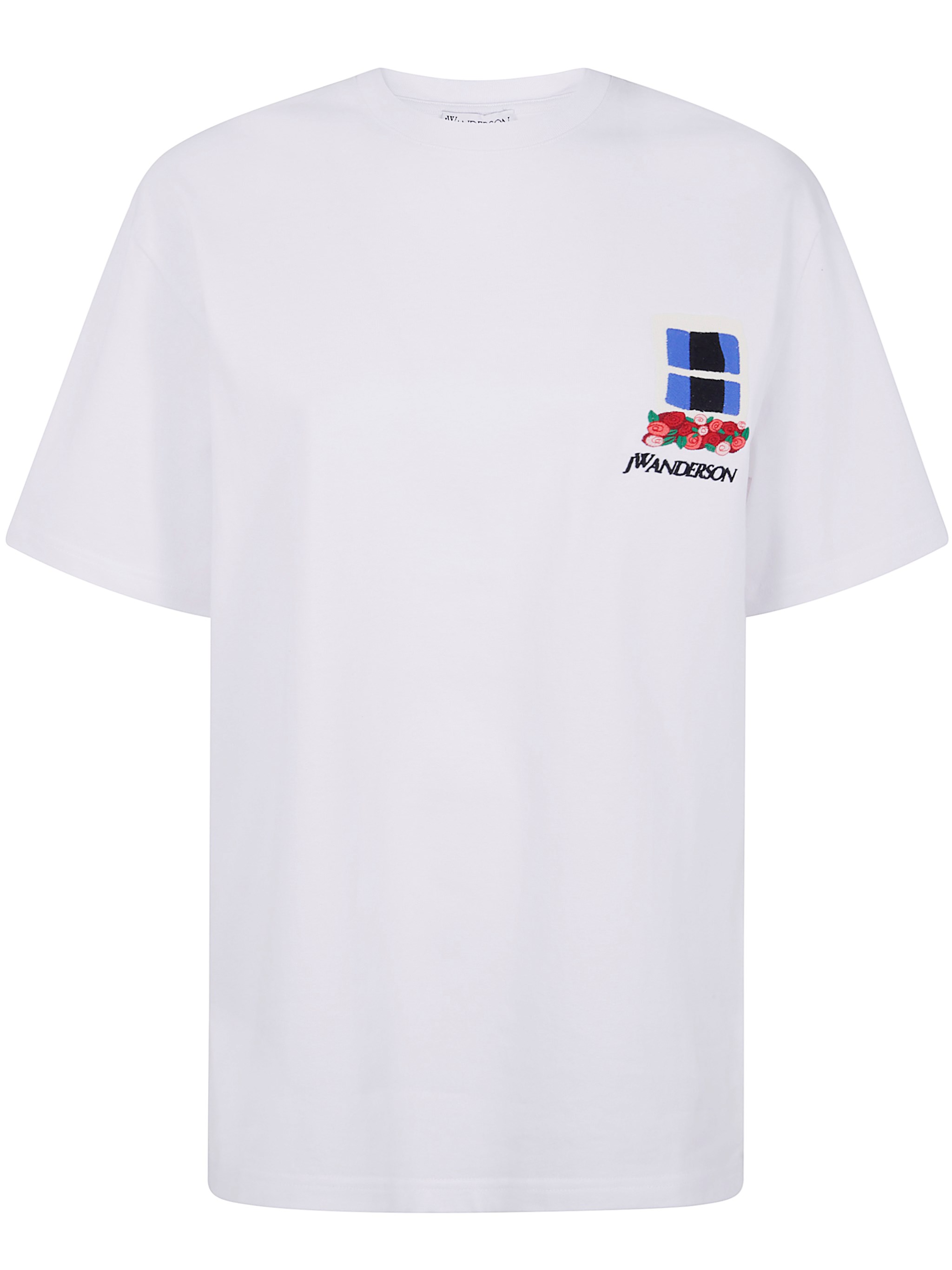 Jw Anderson J. W. Anderson Window Embroidered White Cotton T-shirt In White