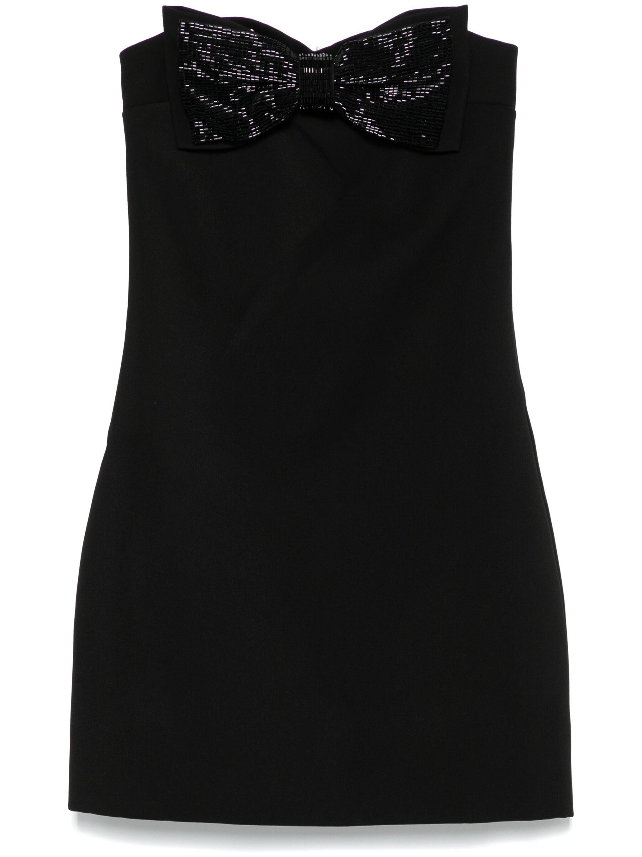 SELF-PORTRAIT Black Crepe Bandeau Mini Dress