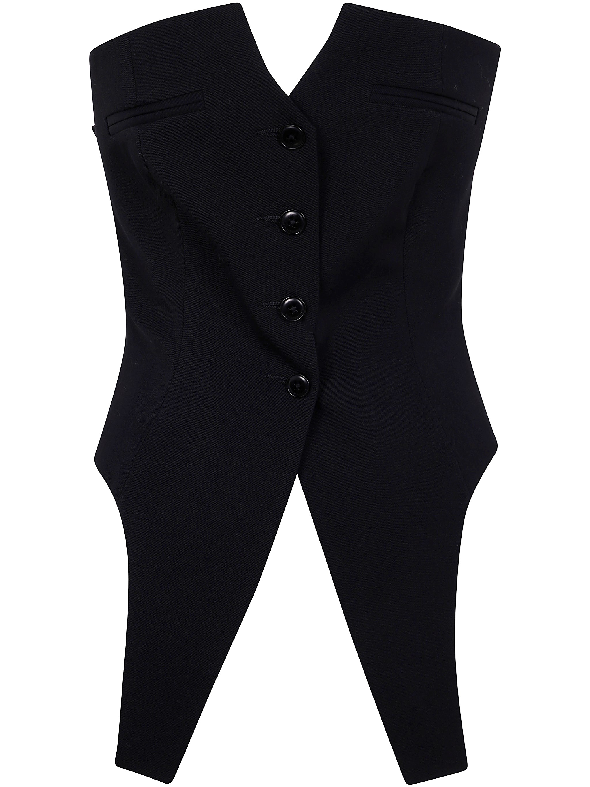 Alexander Wang Deconstructed Strapless Vest Top In Black