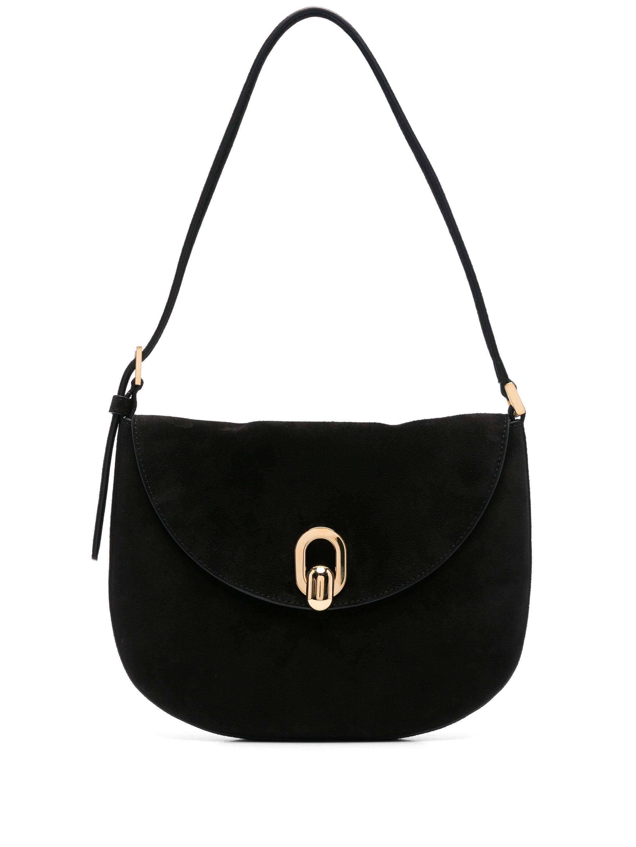 Savette The Small Tondo Suede Hobo Bag In Black