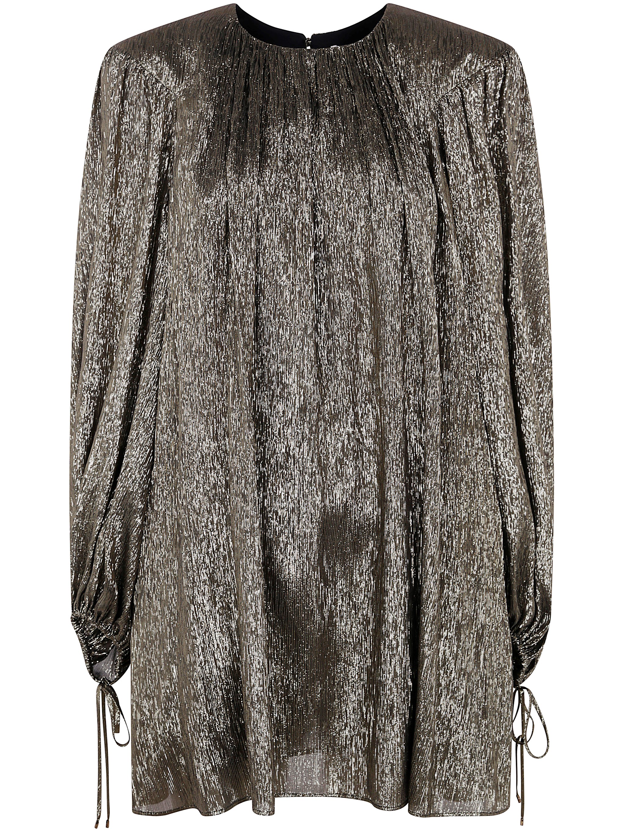 Chloé Lamé Silk Blend Mini Dress In Black  