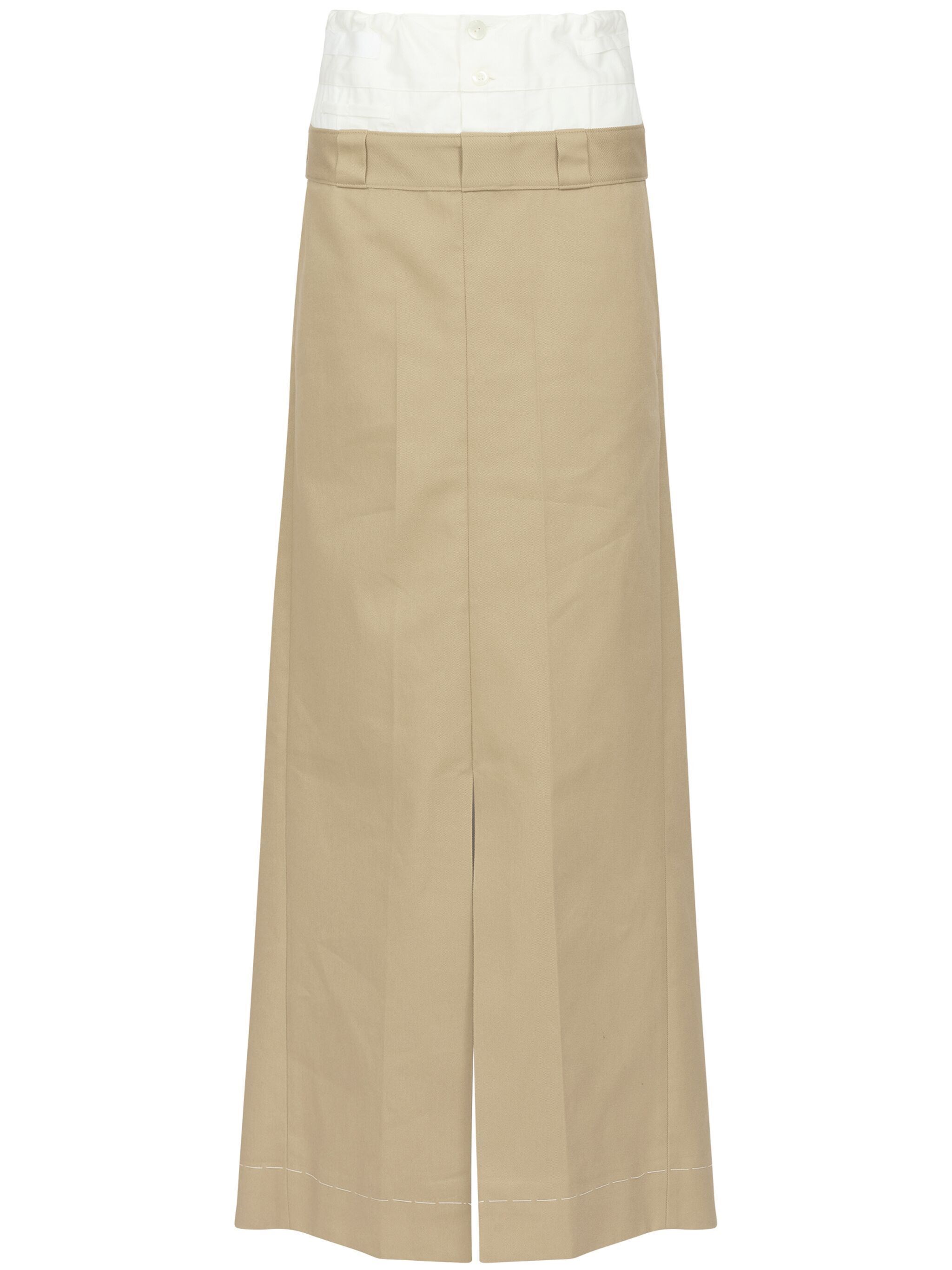 Maison Margiela Double Waisted Long Skirt In Brown