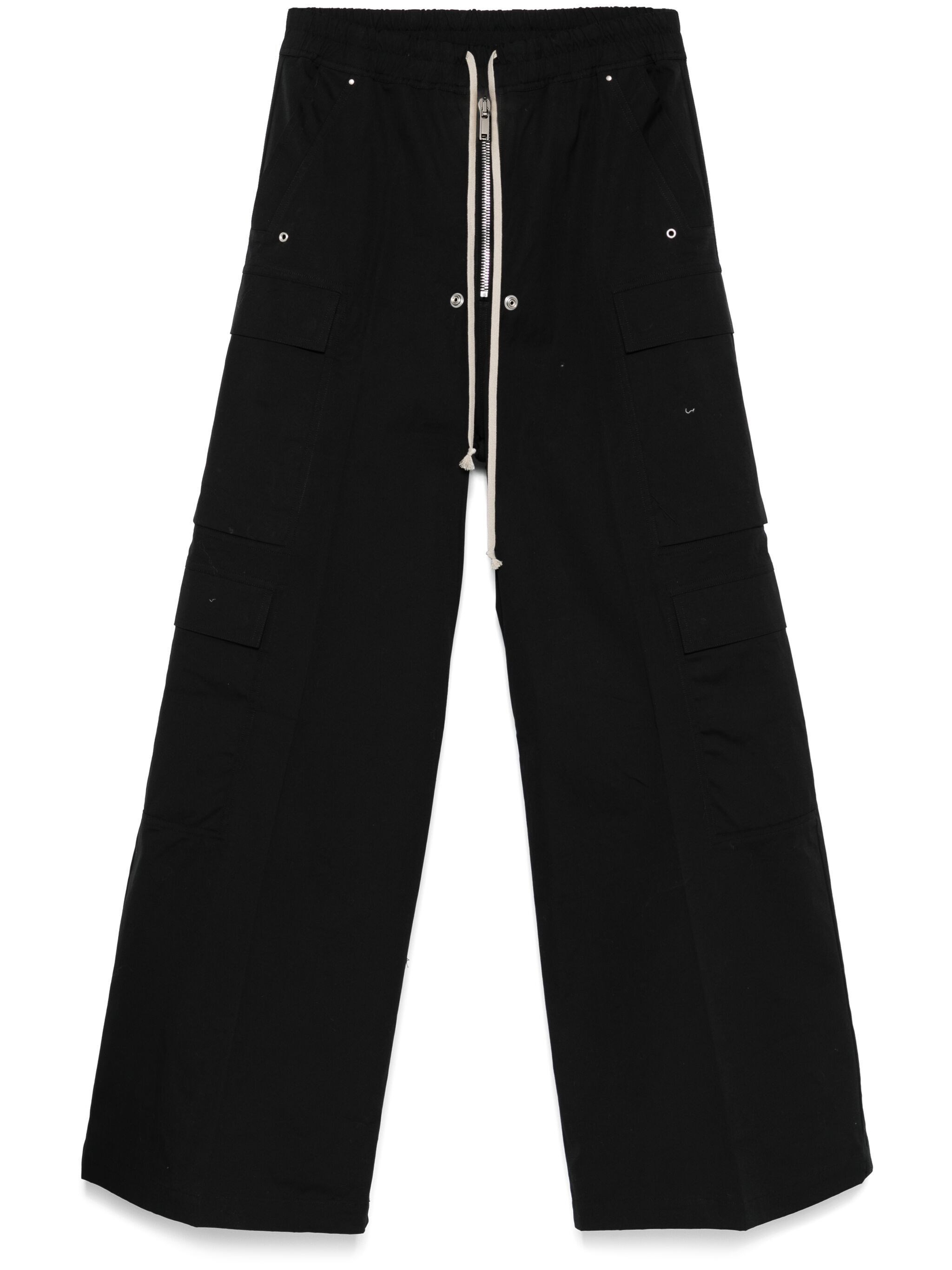 Rick Owens Mens Black Cargobelas Multi-pockets Wide-leg Relaxed-fit Stretch-cotton Trousers In Black  