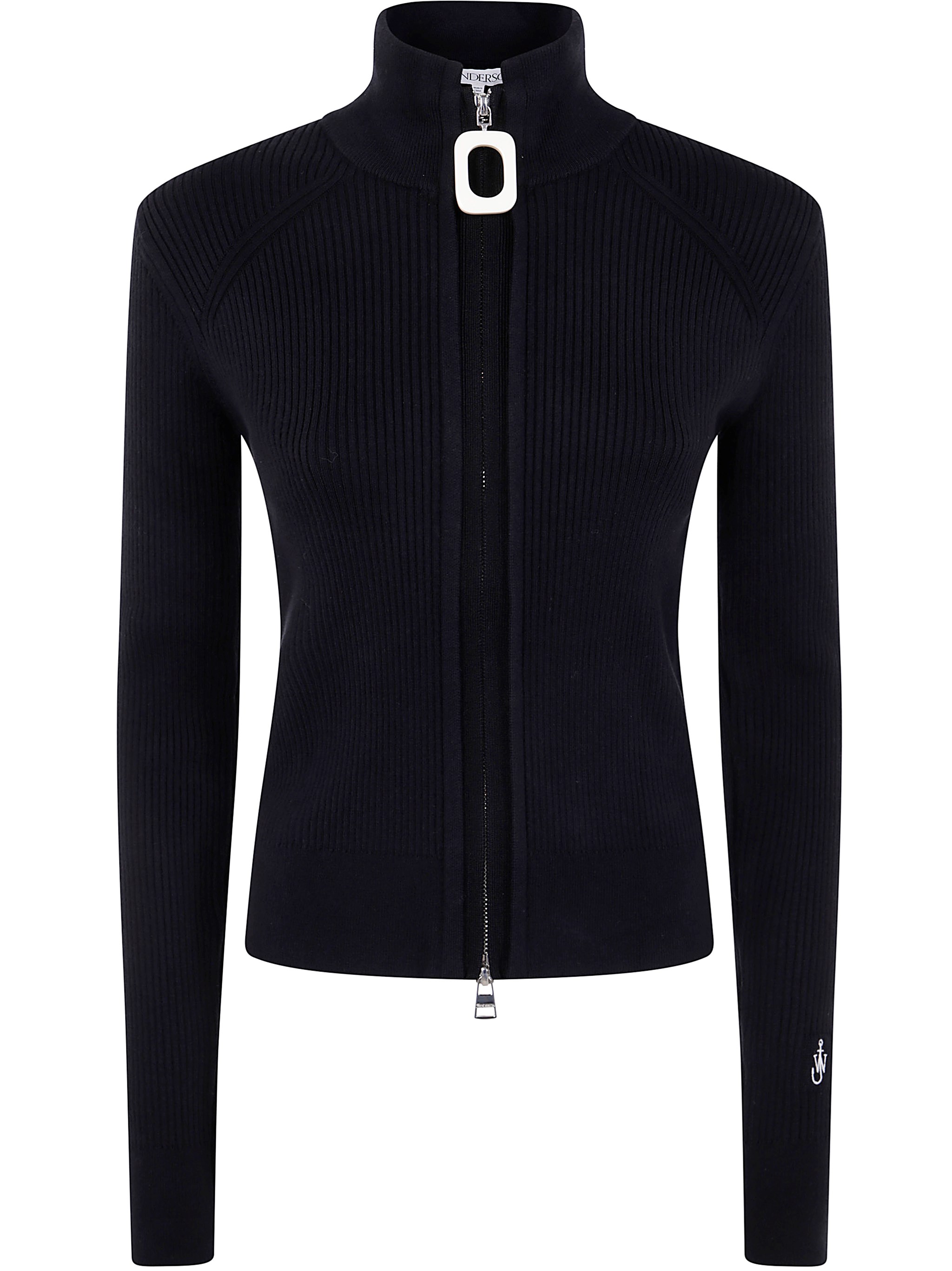 Jw Anderson J. W. Anderson Fitted Zip-up Cardigan In Black