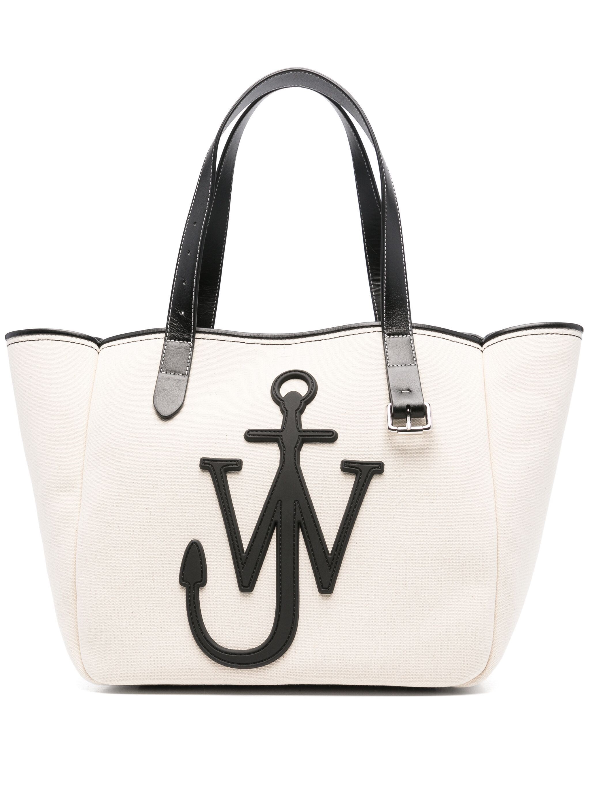 Jw Anderson White Shopper With Jw Logo On The Front In Neutral