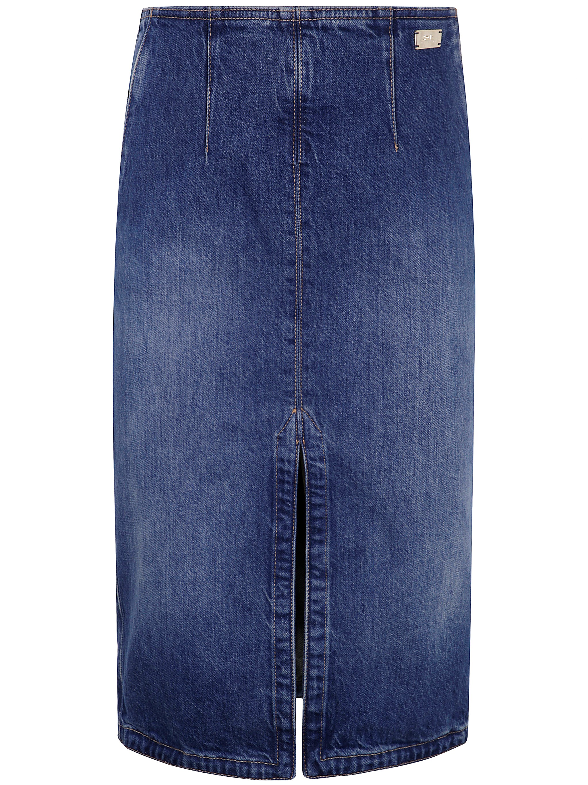 ELISABETTA FRANCHI Denim Midi Skirt By Elisabetta Franchi