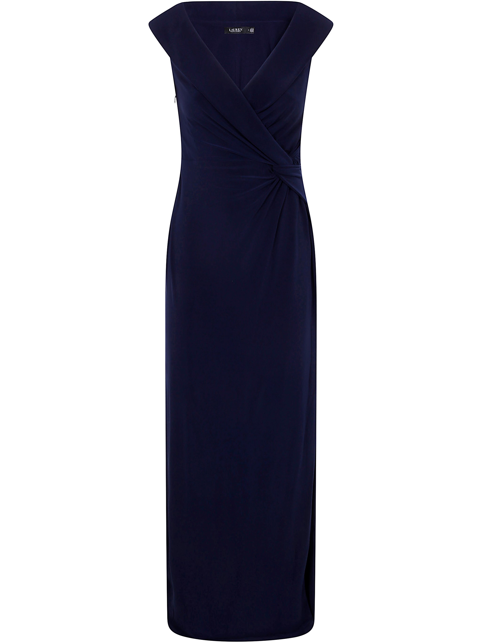 Ralph Lauren Sleeveless Pinched-waist Maxi Dress In Blue