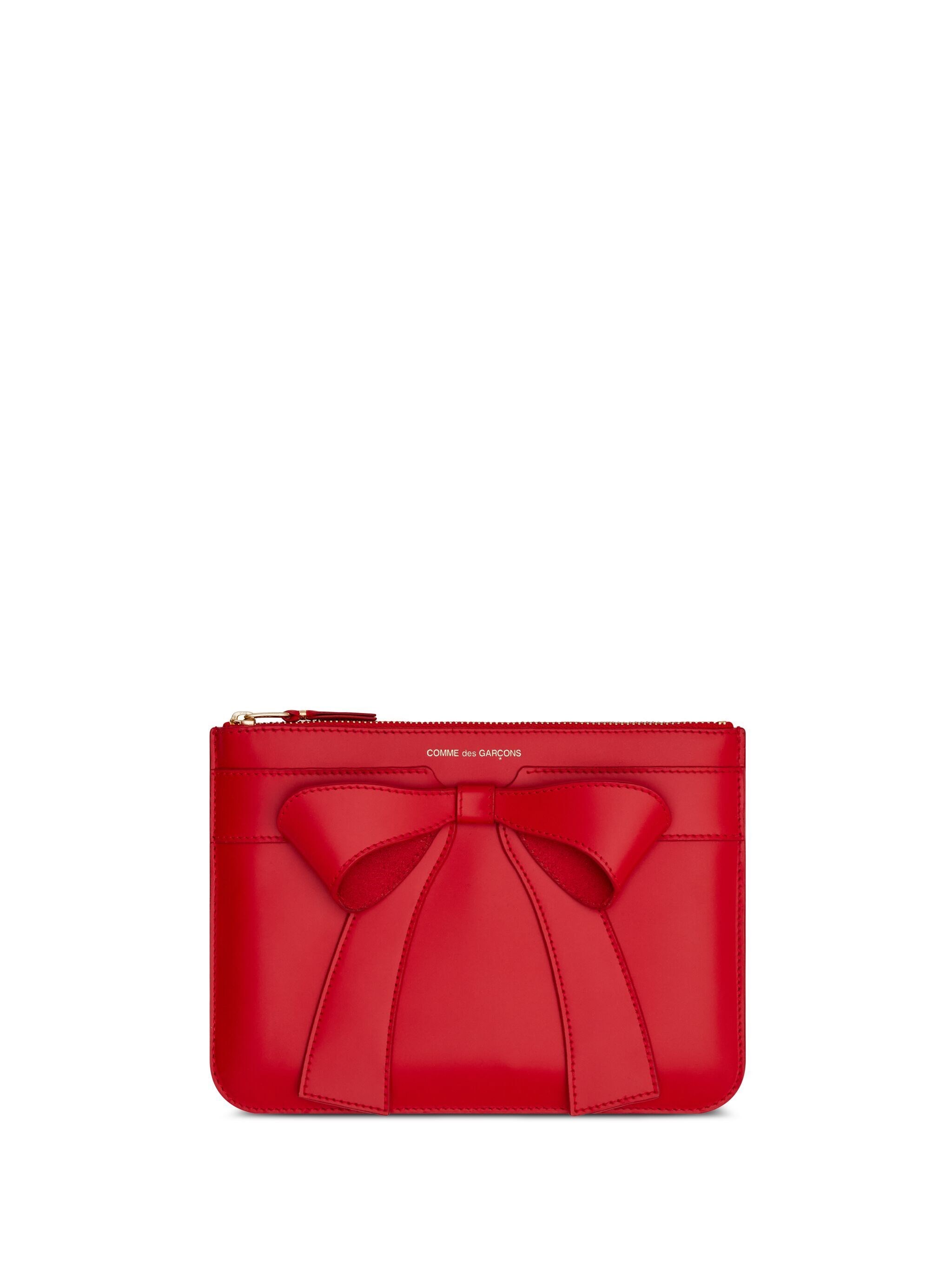Comme Des Garçons "big Bow" Pouch In Red