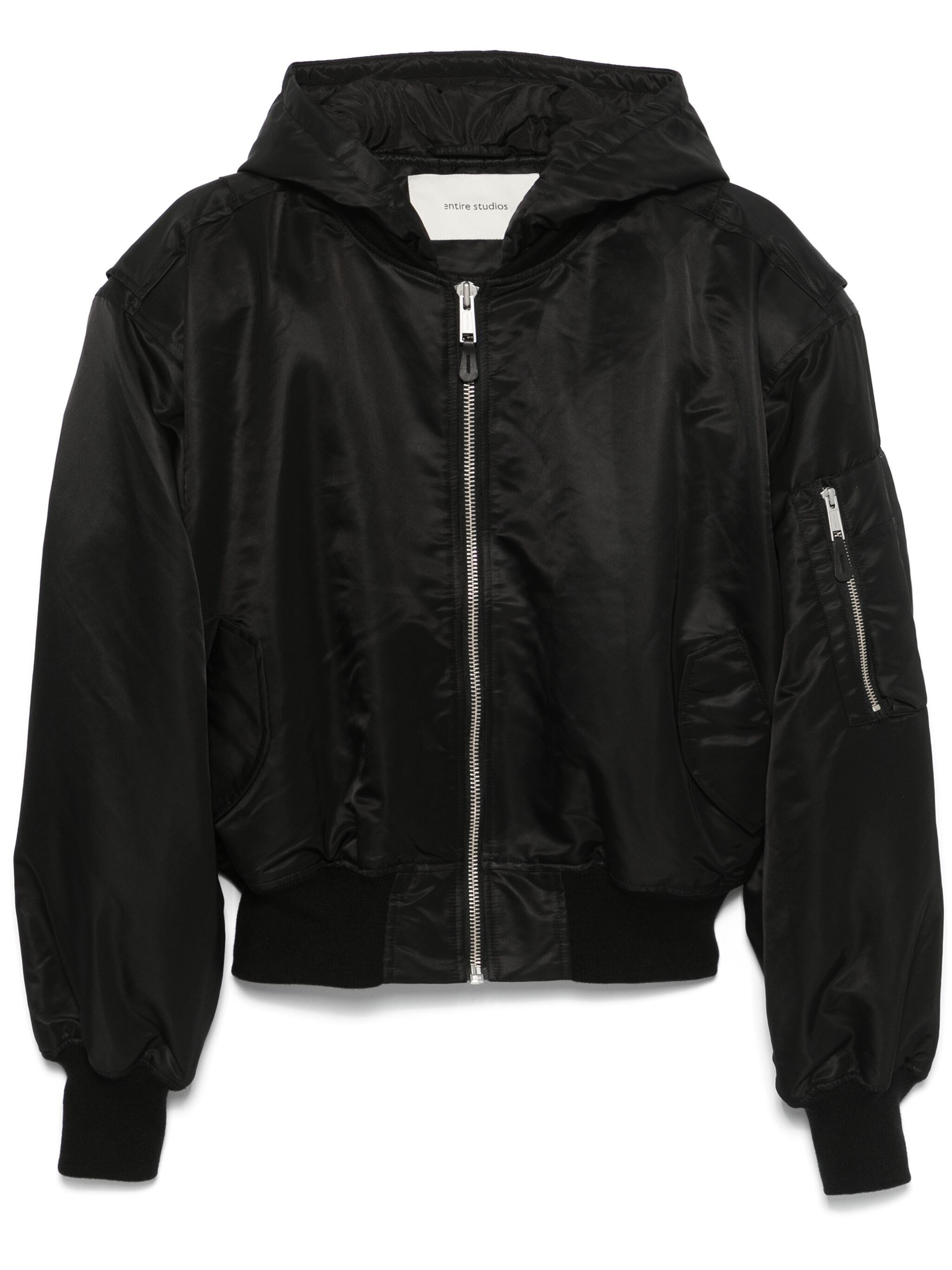 Entire Studios Hooded Broad Bomber In Black  