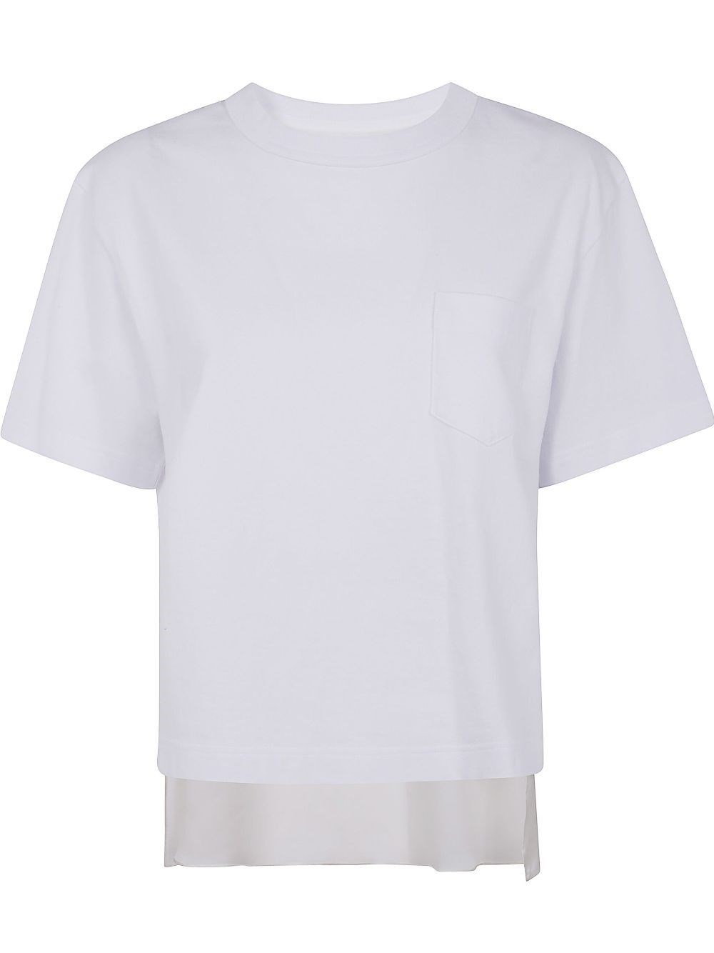 Sacai Twill Mix Cotton Jersey T-shirt With Nylon In White