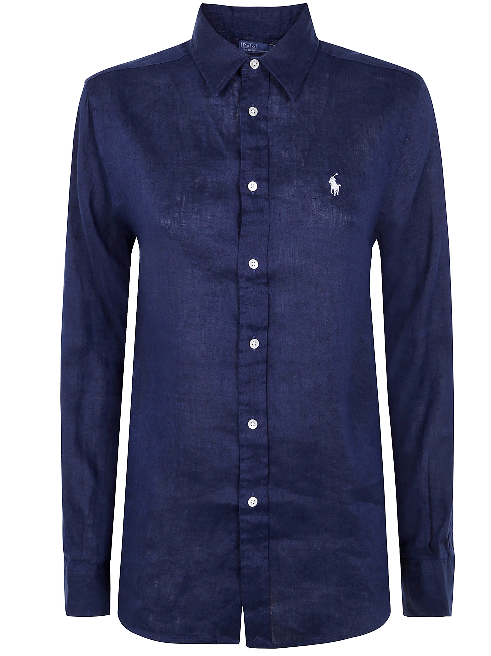 Polo Ralph Lauren Logo-embroidered Linen Shirt In Blue