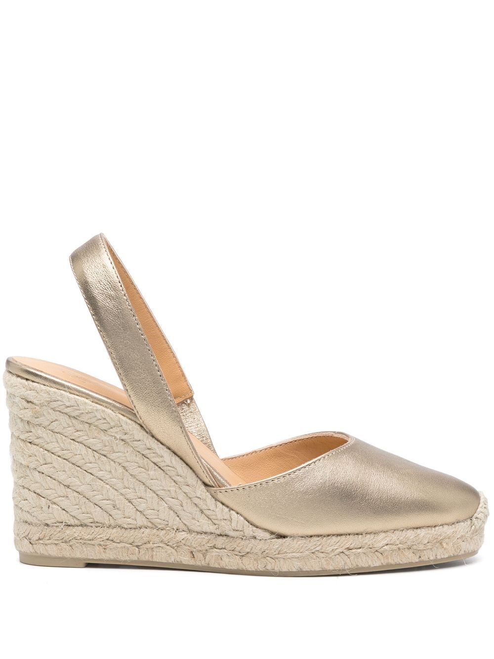 Castaã±er Carissa Leather Espadrilles In Metallic