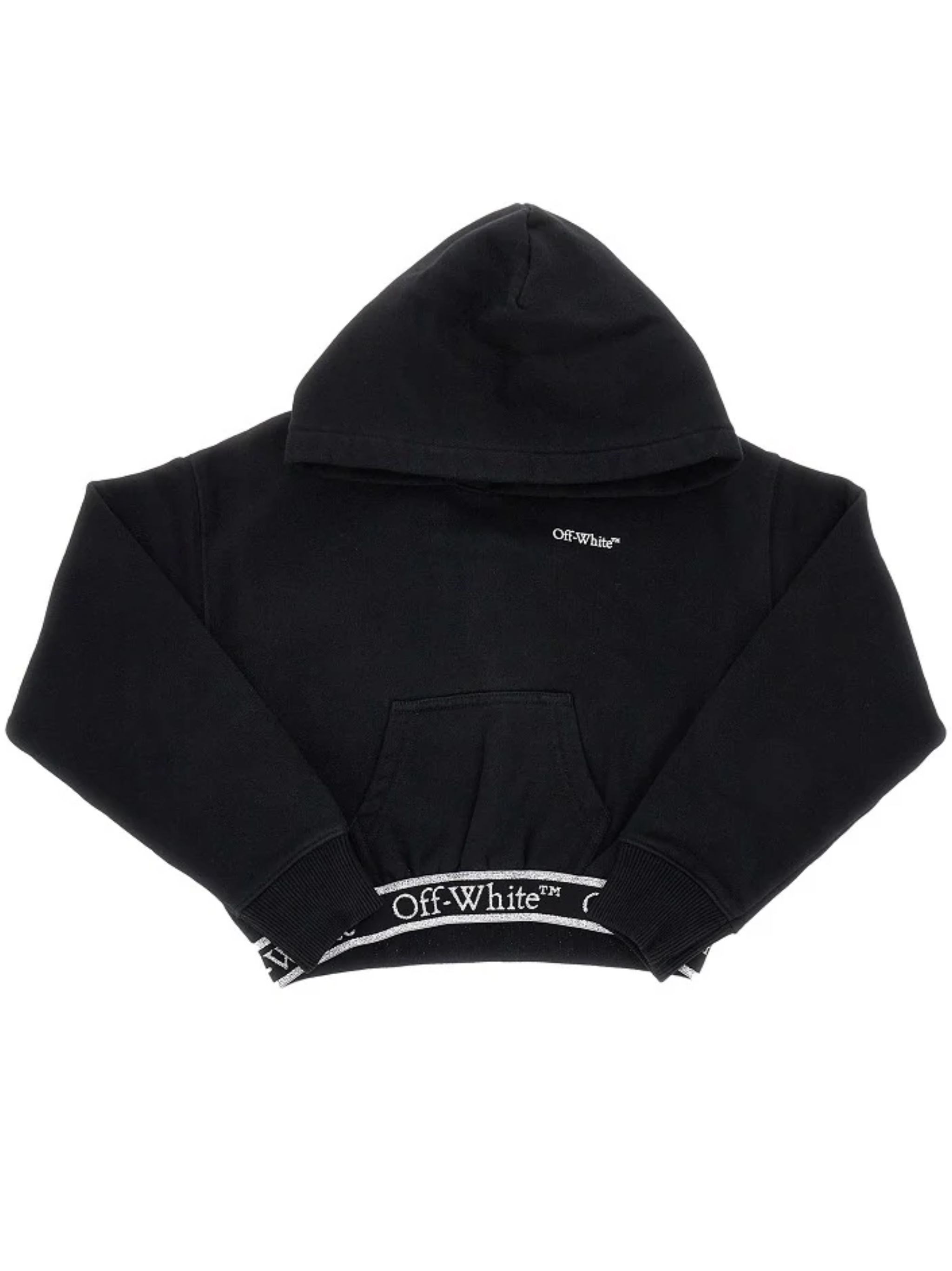 OFF WHITE KIDS Bookish Logoband Hoodie Crop By Off White Kids